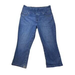 Lee Jeans Women 10 Blue Sculpting Slim Fit Mid Rise Pull On Capri Denim Pants